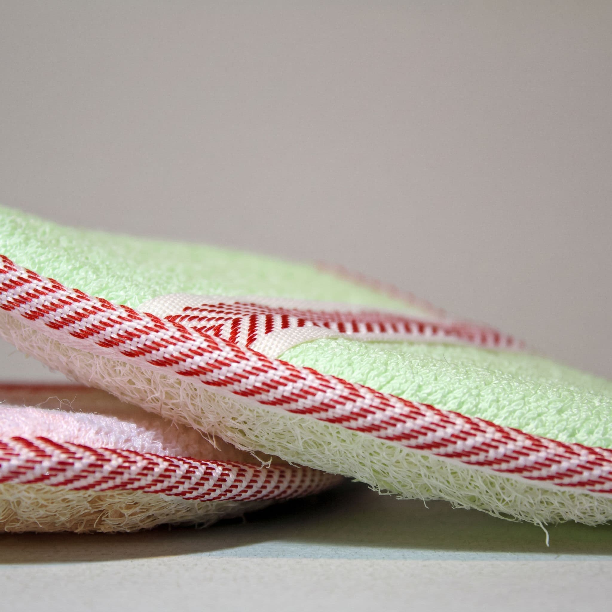 Close-up of loofah pads